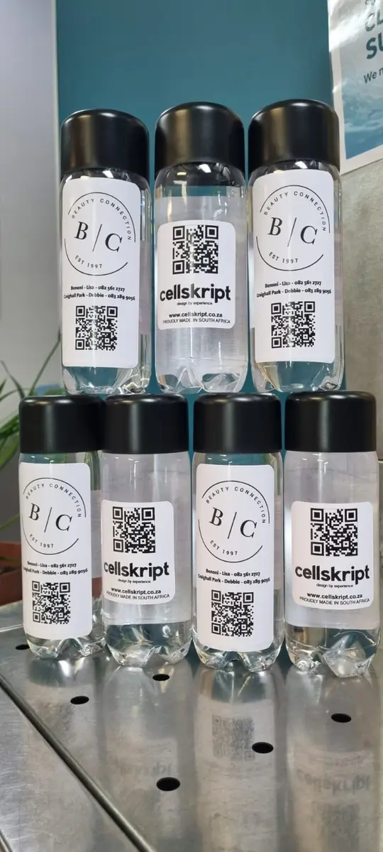 Beauty Connection / Cellskript custom branded water produced by H2O Sensation