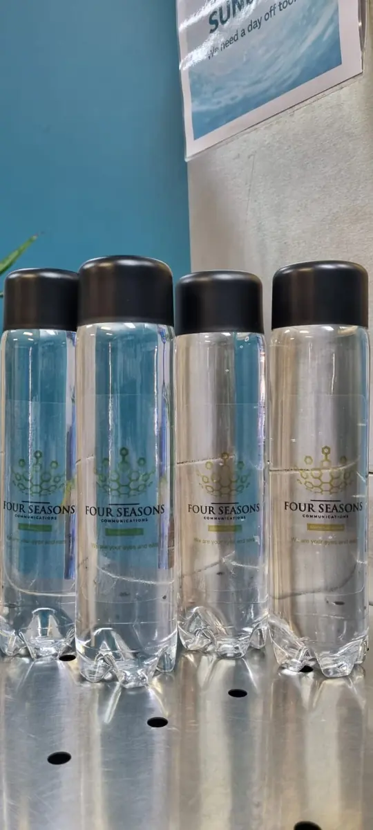 Four Seasons Communications custom branded water bottles