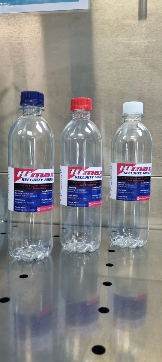 HiMax Security Group custom branded water produced by H2O Sensation